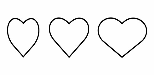 Collection of heart illustrations, Love symbol icon set, love symbol vector.