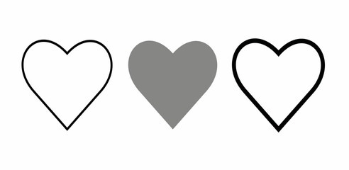 Collection of heart illustrations, Love symbol icon set, love symbol vector.