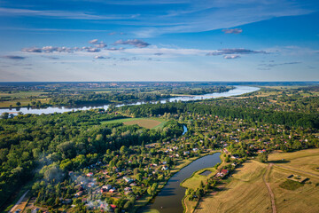 Landscape of the Wisla river near Chelmno at summer, Poland