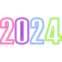 2024 Neon Light Number