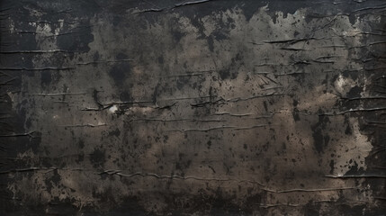 Gray grunge background. Monochrome abstract texture. Vintage stains, cracks, chips, spray. Generative AI.	