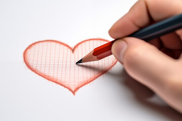 A drawn heart represents love that begins intentionally on Valentine's Day or any other special day.