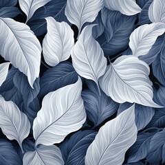 Abstract gentle natural transparent leaves, branches, flowers, with a cyber silverpoint impression. Great as wallpaper, background. Generative AI, AI