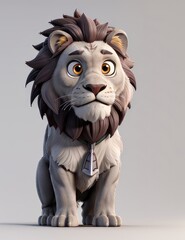 cartoon lion with muscular body