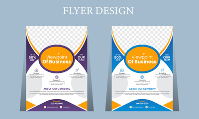 Vector Corporate creative colorful business flyer template design set