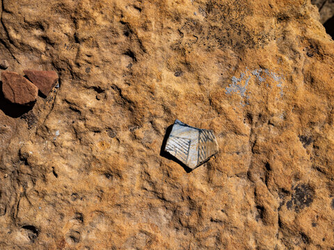 pottery shards at Chaco Ruins in the Rio Puerco Valley, New Mexico
