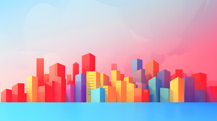 Fototapeta premium skyline with colorful buildings