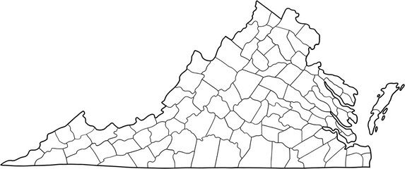 doodle freehand drawing of virginia state map. - obrazy, fototapety, plakaty