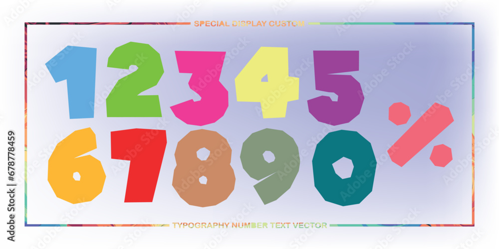 Aufkleber assorted digital custom vector numbers. minimum. color gradation. dark. banner network. 3d effect. d