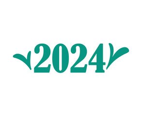 2024 New Year Holiday Abstract Green Graphic Design Vector Logo Symbol Illustration