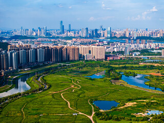 Urban Scenery Aerial Photography of Changsha City, Hunan Province, China