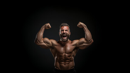 Fototapeta na wymiar Man bodybuilder portrait. 