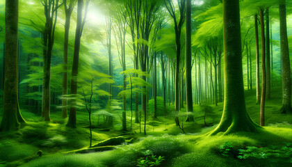Tranquil Forest Sanctuary - Serene Natural Background