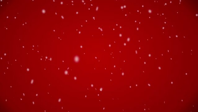 Snow Falling effect on red background 
