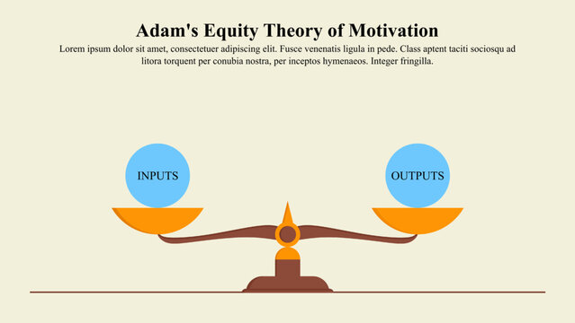 Infographic presentation template of equity theory of motivation.