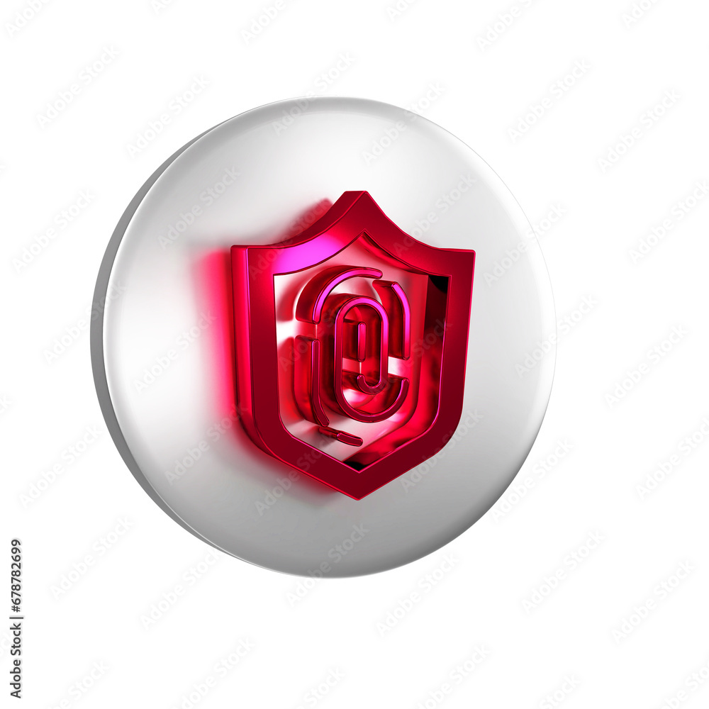 Poster red fingerprint icon isolated on transparent background. id app icon. identification sign. touch id.