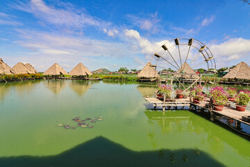 Village on outskirts of Siem Reap for ecotourism purposes at Siem Reap, Cambodia, Asia