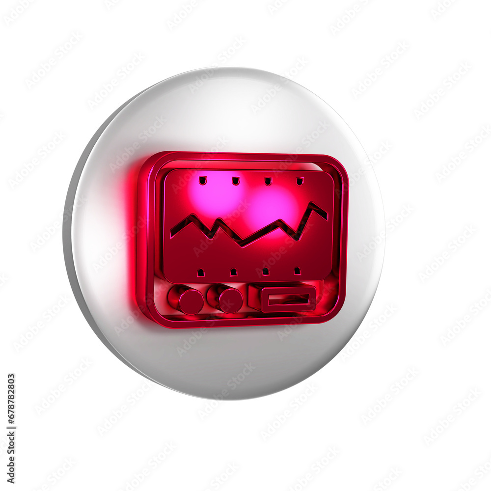 Wall mural red electrical measuring instrument icon isolated on transparent background. analog devices. measuri