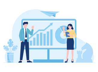 bussines strategy concept flat illustration