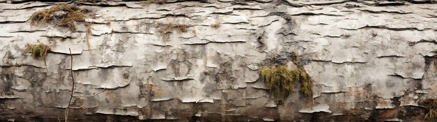 Obraz premium Super Ultrawide Horizontal Birch Ultrawide Tree Bark Texture