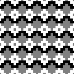 Seamless pattern with Inca crosses ornament. Ethnic embroidery background. Tribal wallpaper. Ethnical folk image. Tribe motif. Ancient mosaic. Digital paper for web design, textile print. Vector art.