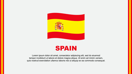 Spain Flag Abstract Background Design Template. Spain Independence Day Banner Social Media Vector Illustration. Spain Cartoon