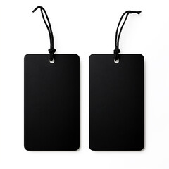 Black labels, price tags on a white background.