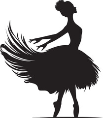 Ballerinas Silhouette On A White Background Vector SVG