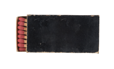 vintage old matchbook pack of matches on transparent png background