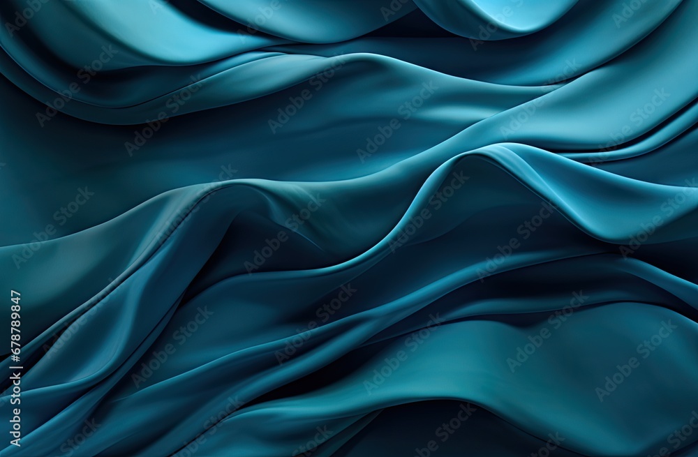 Poster a close up of a blue fabric with a wavy design on the bottom of the fabric and the bottom of the fab