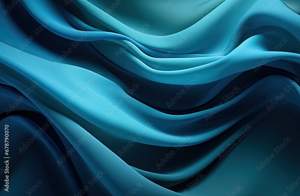 Poster a computer generated image of a wavy, blue, liquid - like substance, with a white dot at the top of 