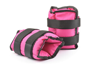 Two red fitness ankle weights