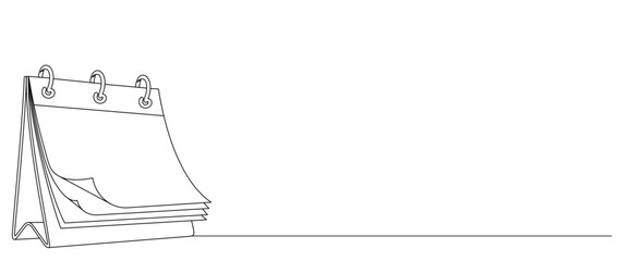 desk calendar line art style. new year and valentine vector elements