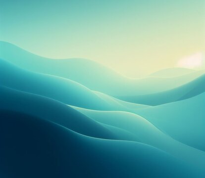 A soft blue to dark green gradient abstract background relaxing