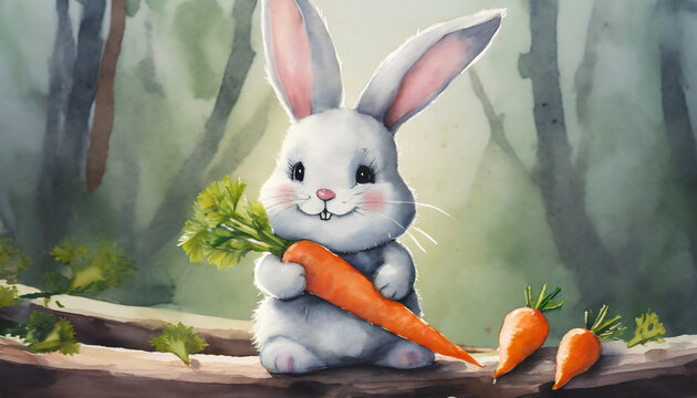 bunny with a carrot