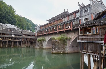 Fototapeta premium The Rainbow Bridge in Fenghuang Ancient Town, Hunan Provice, China