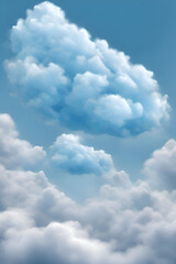Vector blue sky with clouds ai image 