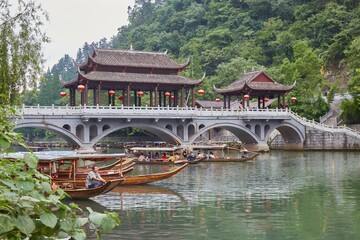 Fenghuang Ancient Town in Hunan Provice, China is known for its traditional stilt houses