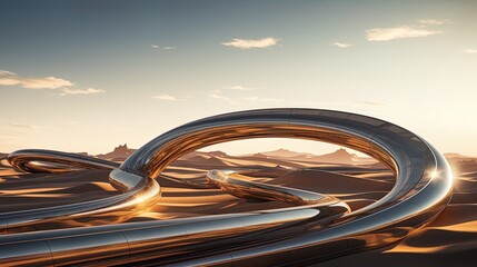 In the Futuristic Desert, Cities and Transport Tubes Contribute to a Complex Movement System