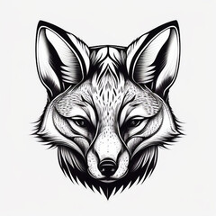 Stylized Fox Icon: Sleek Line Art Vector Logo