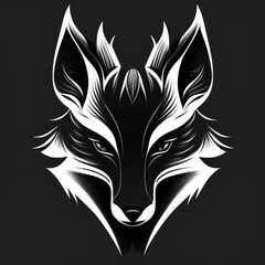 Fox Silhouette Design: Bold Black and White Vector Logo
