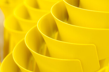 Abstract curve yellow geometric background.