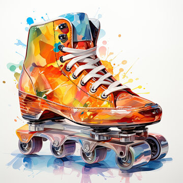 recommend clip art: watercolor Skate Shoe clipart, Generative Ai