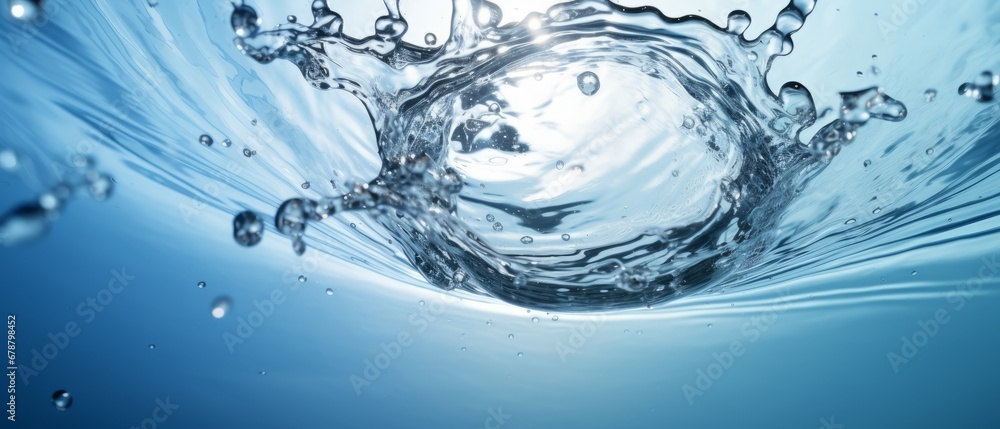 Poster dynamic moment of a drop of water in the middle of a splash