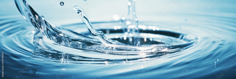 Poster dynamic moment of a drop of water in the middle of a splash