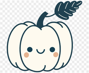 Cute pumpkin character isolated  on png for Thanksgiving  elements 