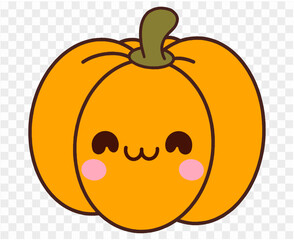Cute pumpkin character isolated  on png for Thanksgiving  elements 