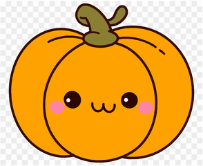 Cute pumpkin character isolated  on png for Thanksgiving  elements 