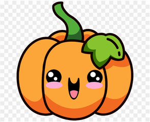 Cute pumpkin character isolated  on png for Thanksgiving  elements 