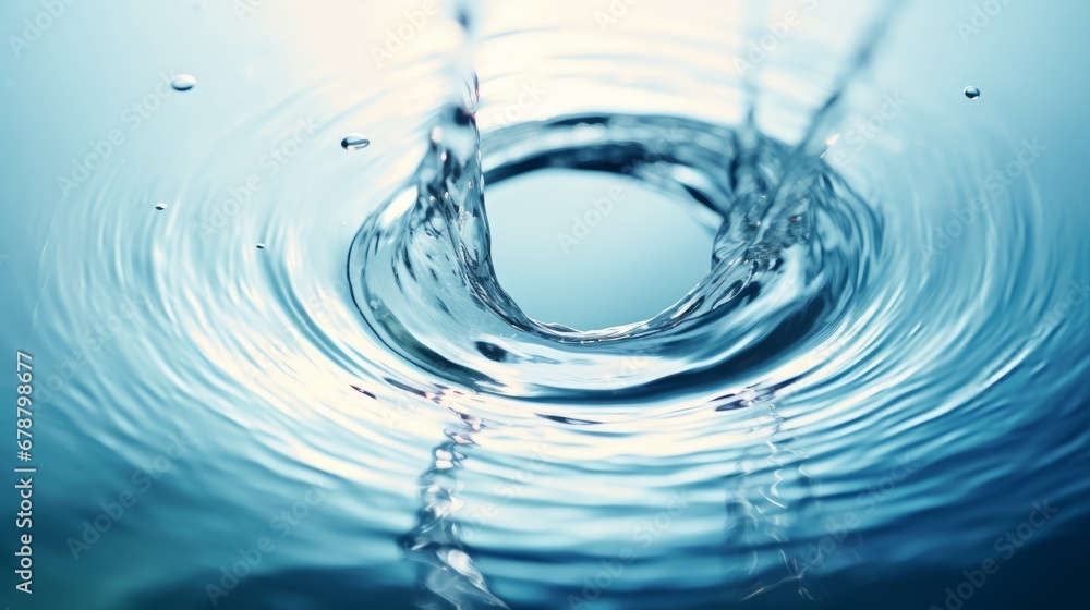 Poster dynamic moment of a drop of water in the middle of a splash
